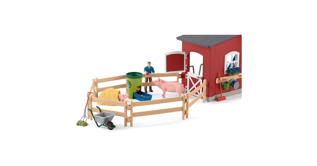 Schleich Farm World Große Farm mit Tieren & Zubehör, Spielgebäude