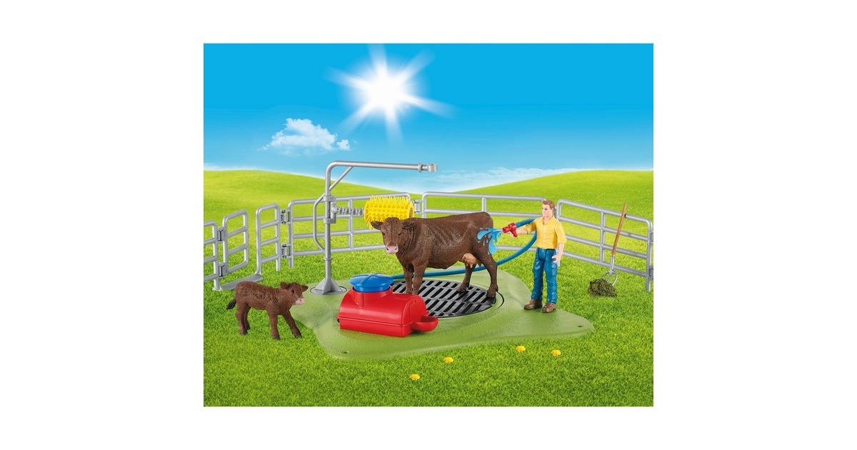 Schleich Farm World Kuh Waschstation, Spielfigur