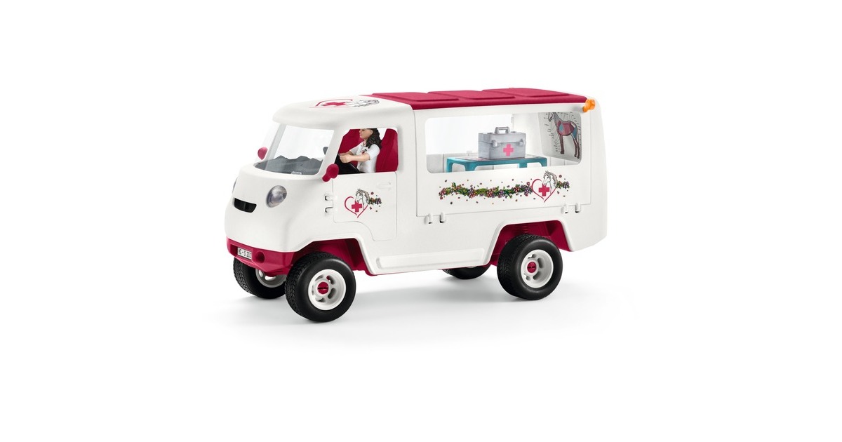 Schleich Horse Club Mobile Tierärztin mit Hannoveraner Fohlen, Spielfahrzeug