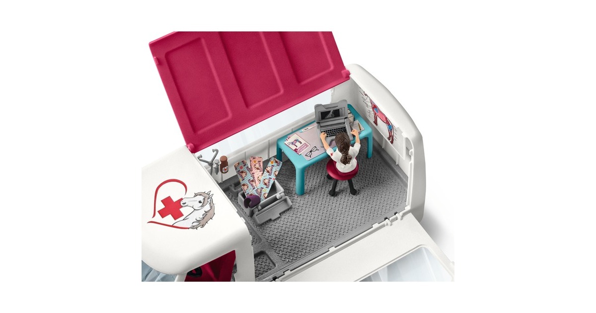 Schleich Horse Club Mobile Tierärztin mit Hannoveraner Fohlen, Spielfahrzeug