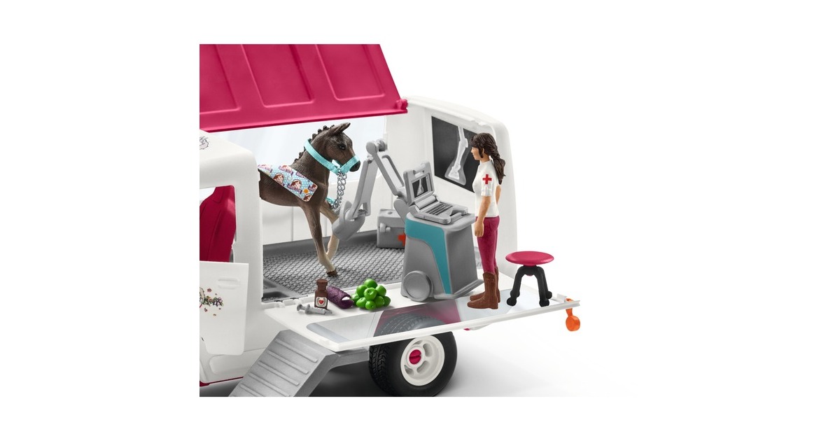 Schleich Horse Club Mobile Tierärztin mit Hannoveraner Fohlen, Spielfahrzeug
