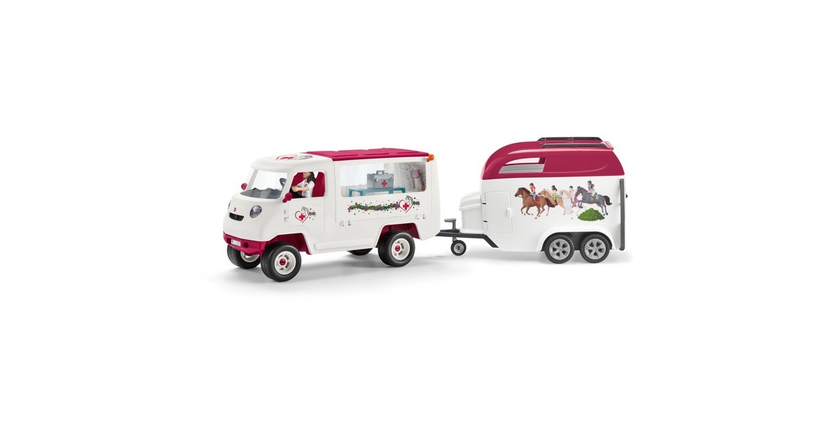 Schleich Horse Club Mobile Tierärztin mit Hannoveraner Fohlen, Spielfahrzeug