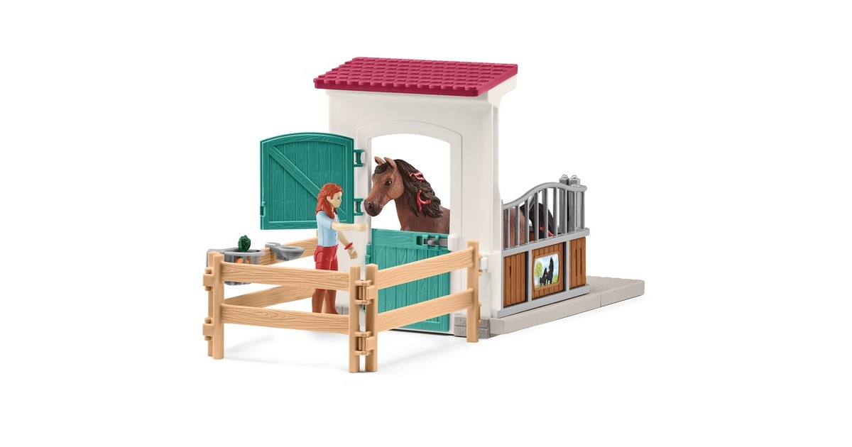 Schleich Horse Club Pferdebox mit Hannah & Cayenne, Spielfigur