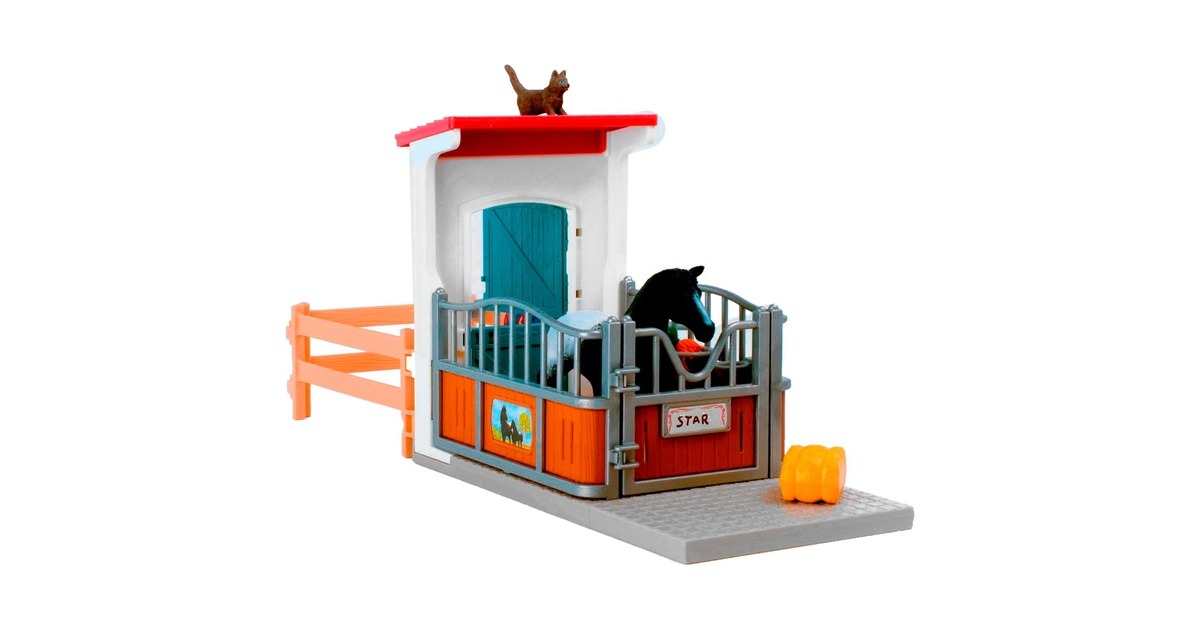 Schleich Horse Club Pferdebox mit Stute und Fohlen, Spielfigur