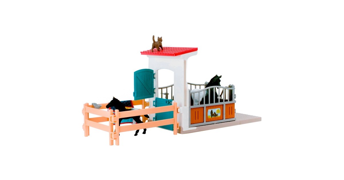 Schleich Horse Club Pferdebox mit Stute und Fohlen, Spielfigur