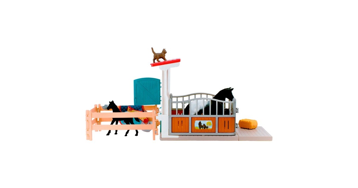 Schleich Horse Club Pferdebox mit Stute und Fohlen, Spielfigur