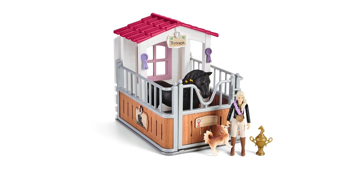 Schleich Horse Club Pferdebox mit Tori & Princess, Spielfigur