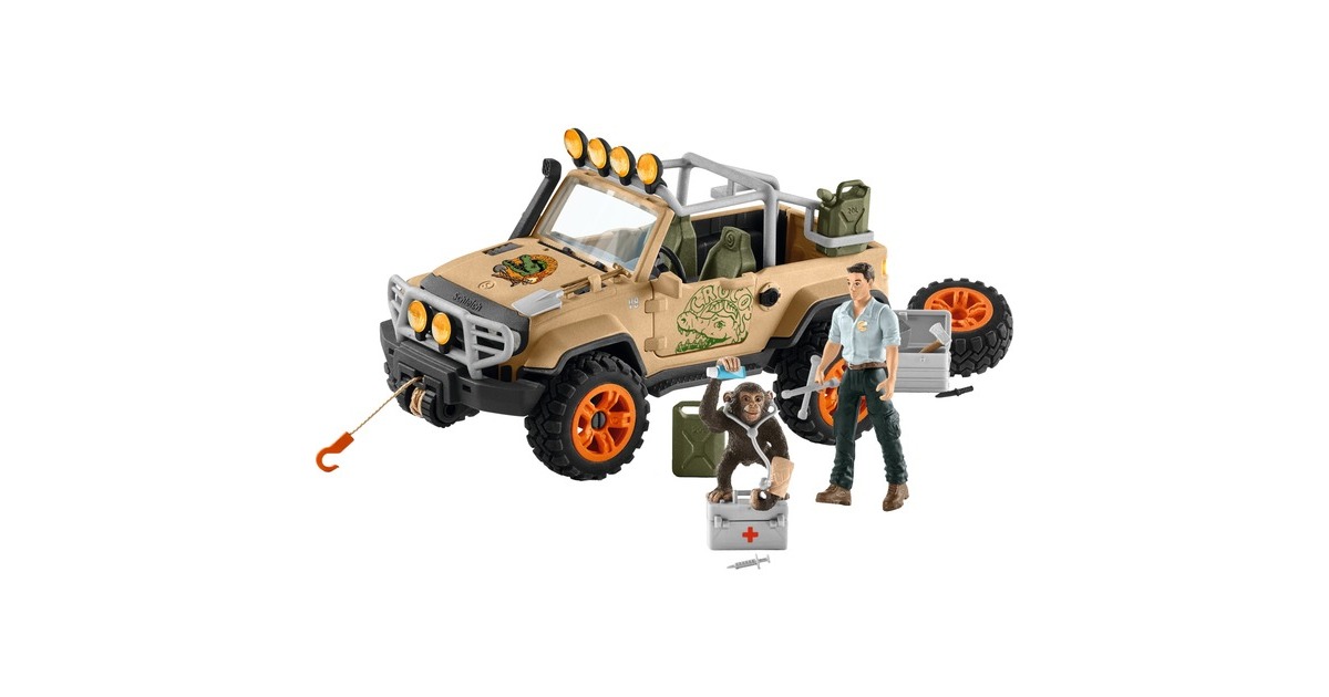 Schleich Wild Life Geländewagen m Seilwinde, Spielfigur