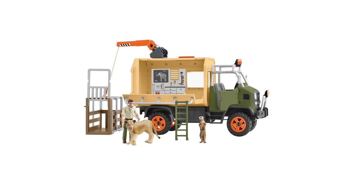 Schleich Wild Life Großer Truck Tierrettung, Spielfahrzeug