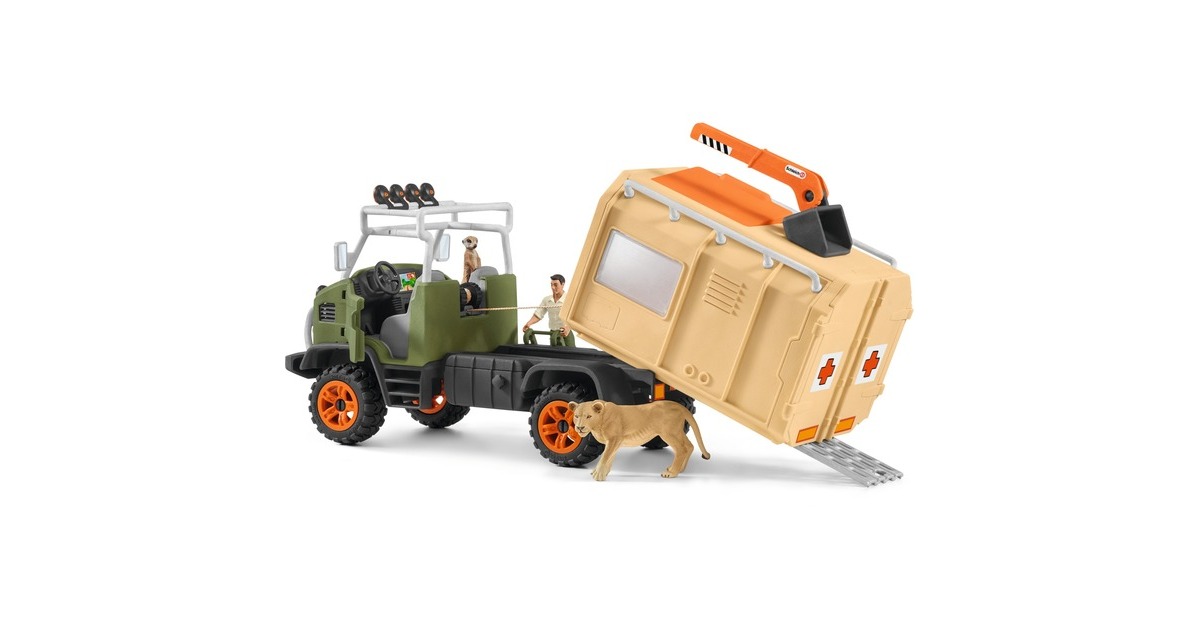 Schleich Wild Life Großer Truck Tierrettung, Spielfahrzeug