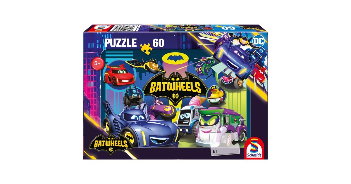 Schmidt Spiele DC Batwheels: Batmobile gegen Legion der Düser, Puzzle(60 Teile)