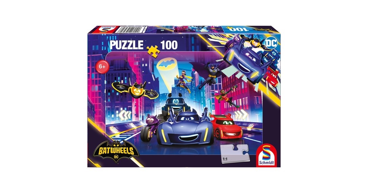 Schmidt Spiele DC Batwheels: Turbogeladene Action in Gotham City, Puzzle(100 Teile)