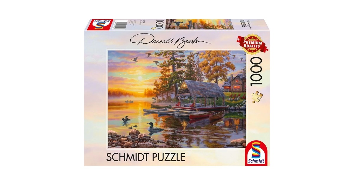 Schmidt Spiele Darrell Bush: Bootshaus mit Kanus, Puzzle(1000 Teile)