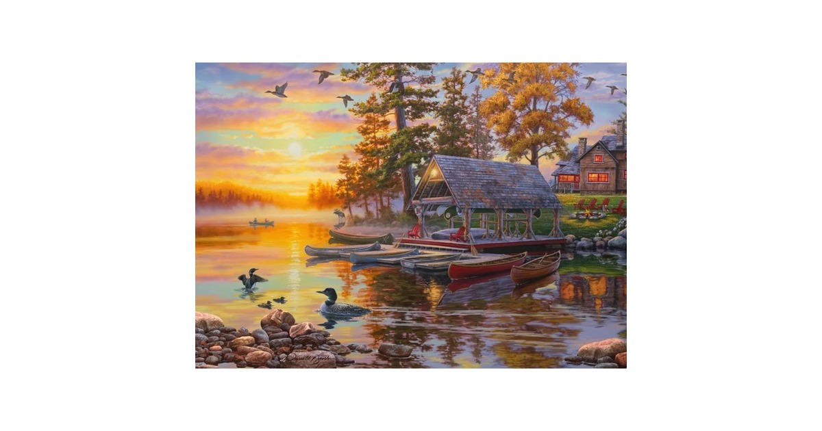 Schmidt Spiele Darrell Bush: Bootshaus mit Kanus, Puzzle(1000 Teile)