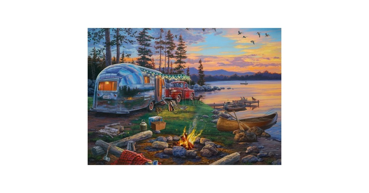 Schmidt Spiele Darrell Bush: Campingidyll am See, Puzzle(1000 Teile)
