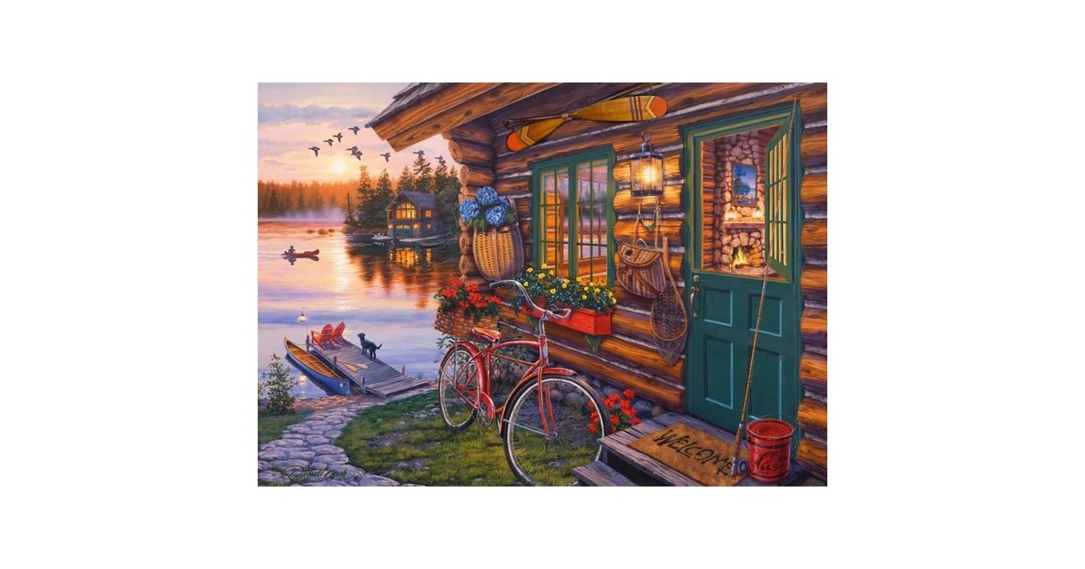Schmidt Spiele Darrell Bush: Seehütte mit Fahrrad, Puzzle(1000 Teile)