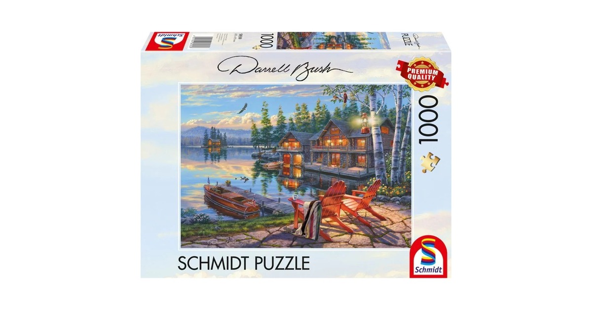 Schmidt Spiele Darrell Bush: Seeufer am Loon Lake, New York, Puzzle(1000 Teile)