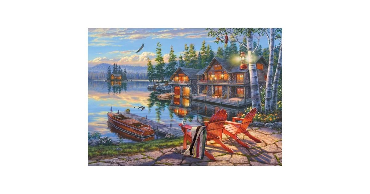 Schmidt Spiele Darrell Bush: Seeufer am Loon Lake, New York, Puzzle(1000 Teile)