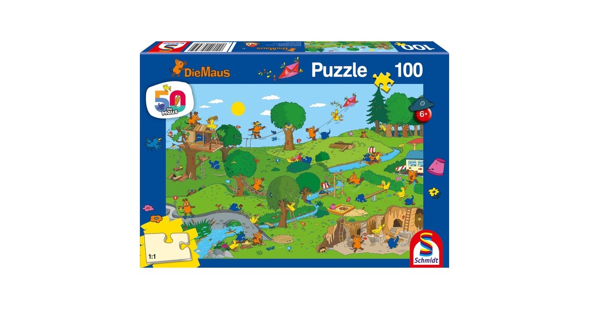 Schmidt Spiele Die Maus: Im Spielpark, Puzzle(100 Teile)