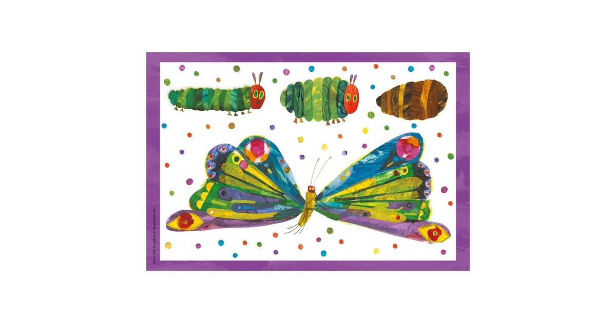 Schmidt Spiele Die kleine Raupe Nimmersatt: Raupe-Kokon-Schmetterling, Puzzle(3x 24 Teile)