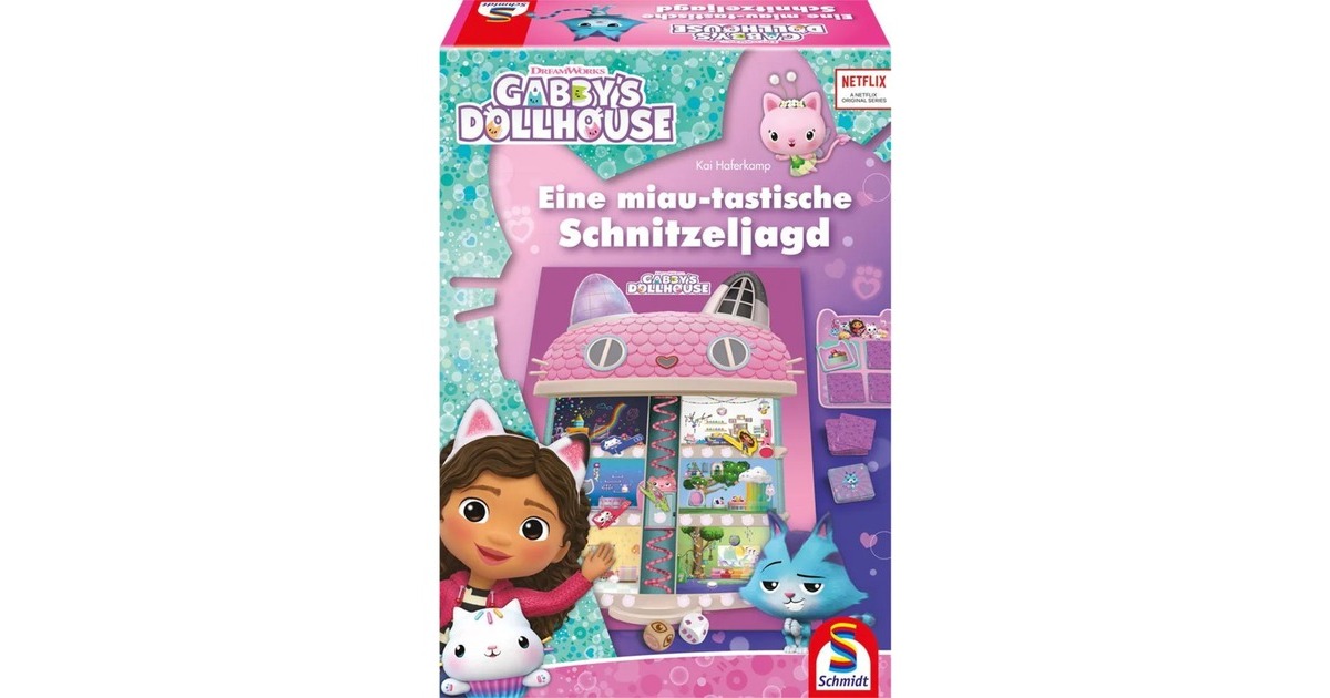 Schmidt Spiele Gabby's Dollhouse: Eine miau-tastische Schnitzeljagd, Brettspiel