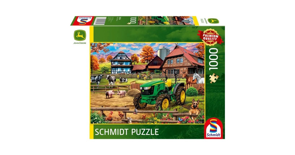 Schmidt Spiele John Deere: Bauernhof mit Traktor 5050E, Puzzle(1000 Teile)