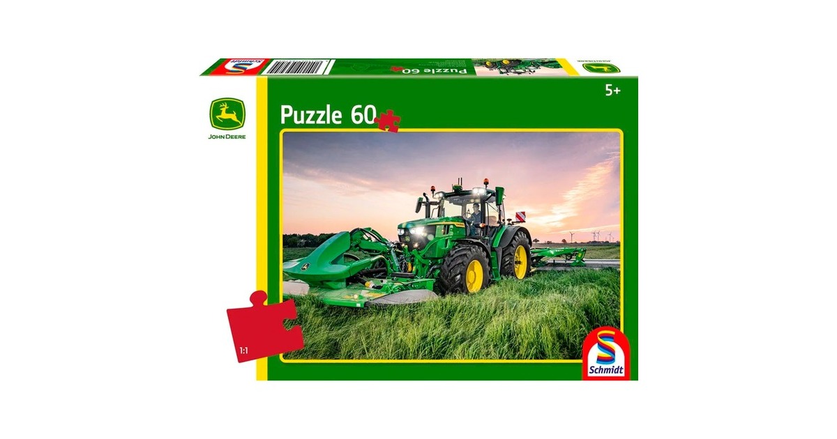 Schmidt Spiele John Deere: Traktor 6R 185, Puzzle(60 Teile)