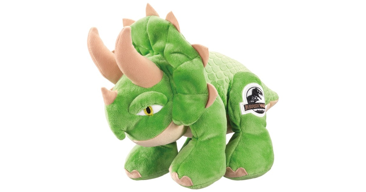 Schmidt Spiele Jurassic World, Triceratops, Kuscheltier(grün/beige, 25 cm)