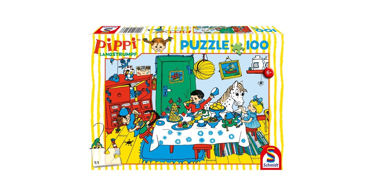 Schmidt Spiele Kaffeekränzchen mit Pippi, Puzzle(100 Teile)