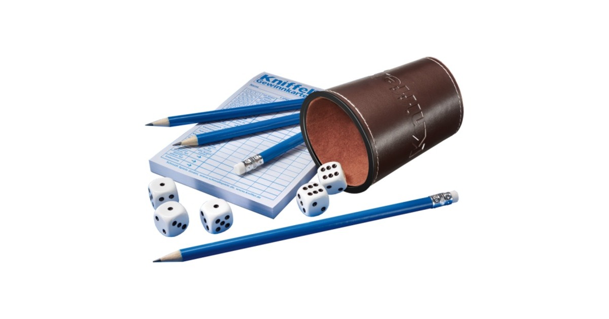 Schmidt Spiele Kniffel mit Lederwürfelbecher, Würfelspiel