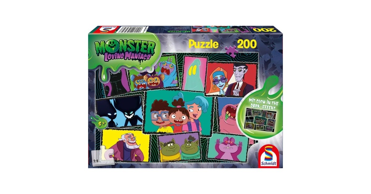 Schmidt Spiele Monster Loving Maniacs: Bildergalerie, Puzzle(200 Teile, Glow in the Dark)