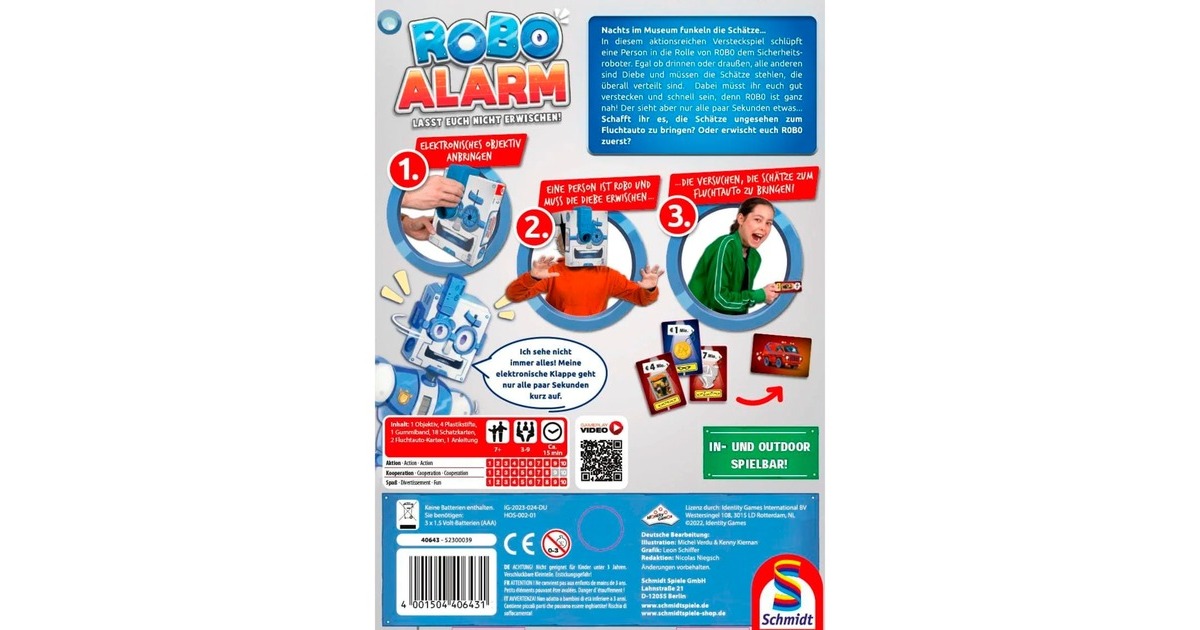Schmidt Spiele Robo Alarm - Lasst euch nicht erwischen!, Partyspiel