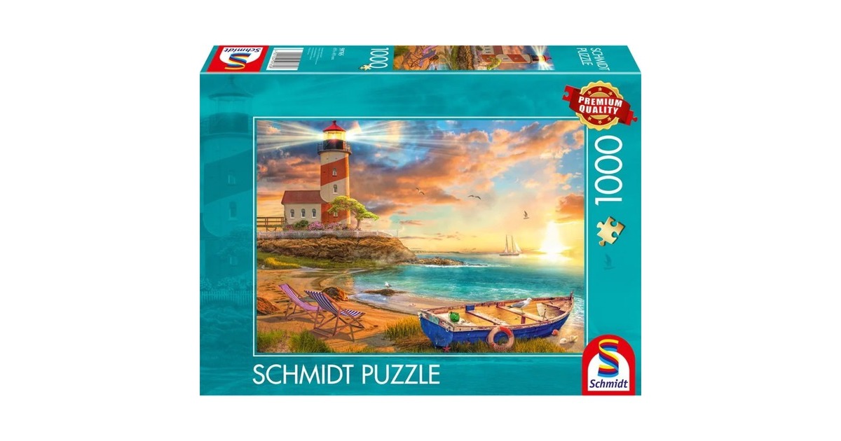 Schmidt Spiele Sonnenuntergang in der Leuchtturm-Bucht, Puzzle(1000 Teile)