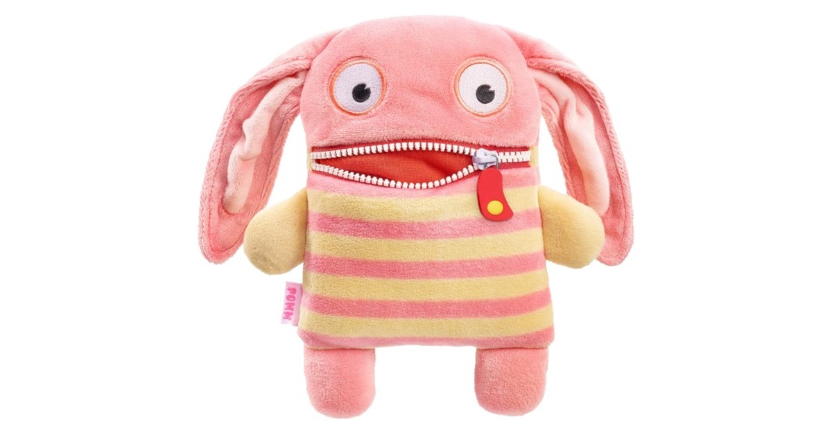 Schmidt Spiele Sorgenfresser Pomm , Kuscheltier(rosa/gelb, 22 cm)