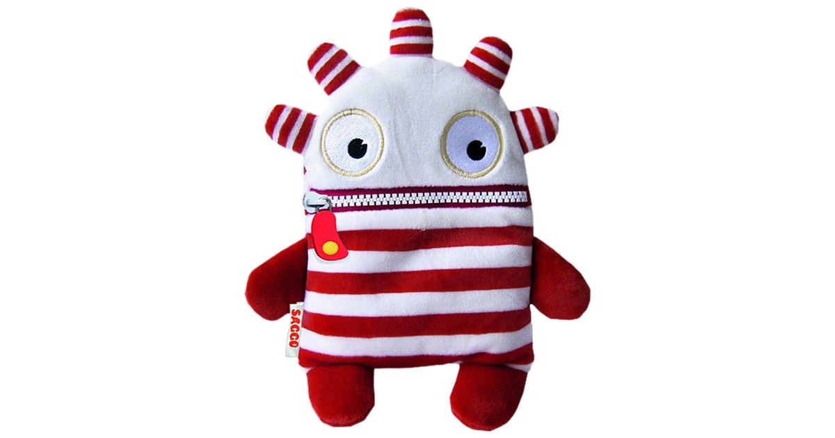 Schmidt Spiele Sorgenfresser Saggo, Kuscheltier(weiß/rot, 25 cm)