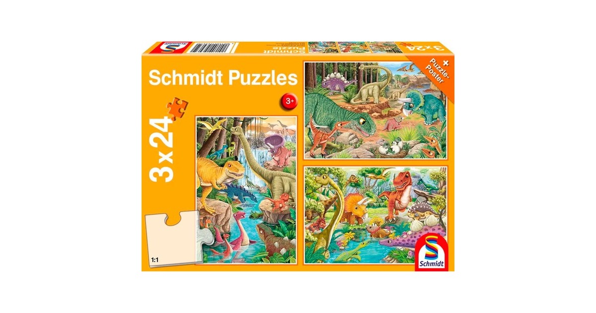 Schmidt Spiele Spaß mit den Dinosauriern(3x 24 Teile)