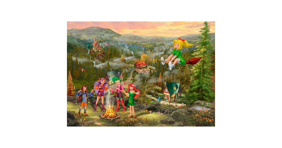 Schmidt Spiele Thomas Kinkade Studios: Bibi Blocksberg – Junghexentreffen, Puzzle(1000 Teile)