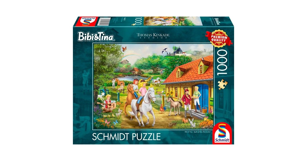 Schmidt Spiele Thomas Kinkade Studios: Bibi & Tina – Spaß auf dem Martinshof, Puzzle(1000 Teile)