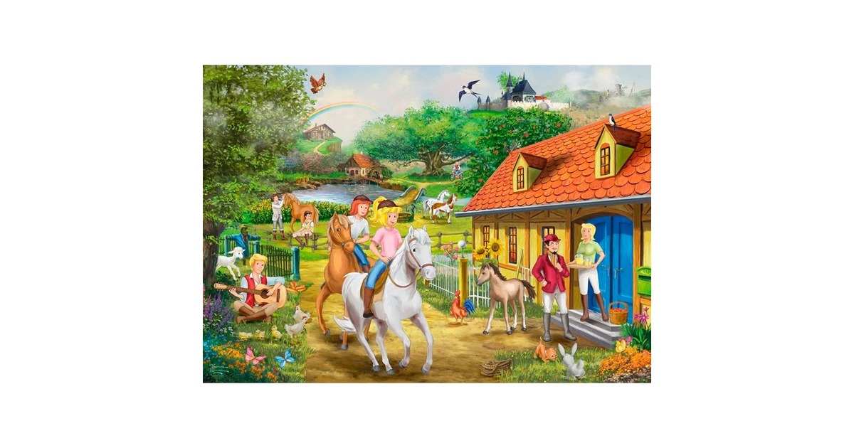 Schmidt Spiele Thomas Kinkade Studios: Bibi & Tina – Spaß auf dem Martinshof, Puzzle(1000 Teile)