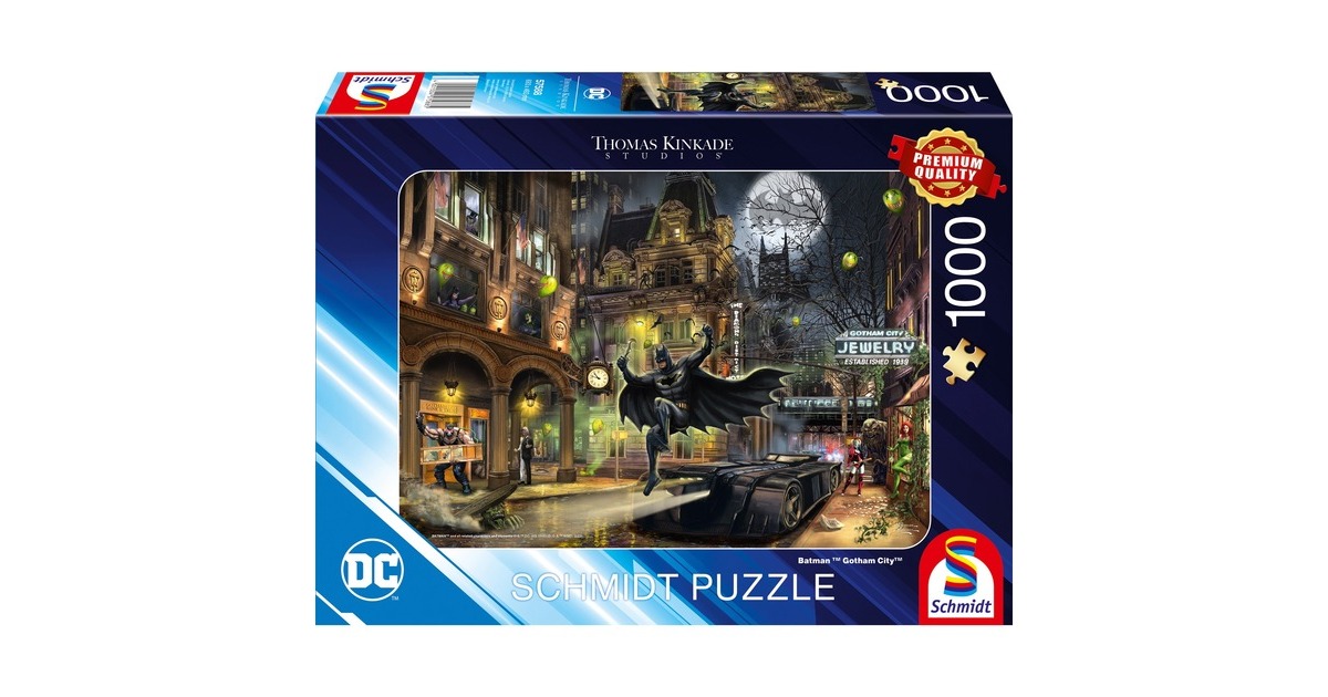 Schmidt Spiele Thomas Kinkade Studios: DC - Batman Gotham City, Puzzle(schwarz, 1000 Teile)