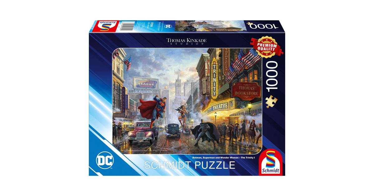 Schmidt Spiele Thomas Kinkade Studios: DC - Batman, Superman and Wonder Woman – The Trinity, Puzzle(1000 Teile)