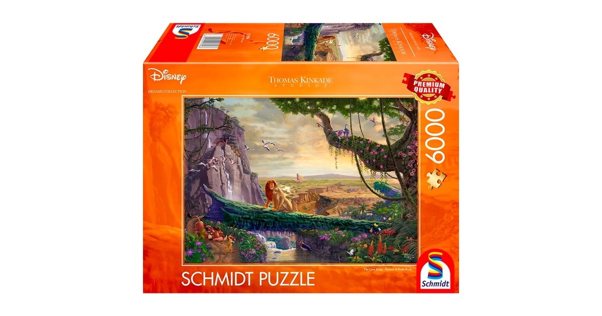 Schmidt Spiele Thomas Kinkade Studios: Disney Dreams Collection - The Lion King, Return to Pride Rock, Puzzle(6000 Teile)