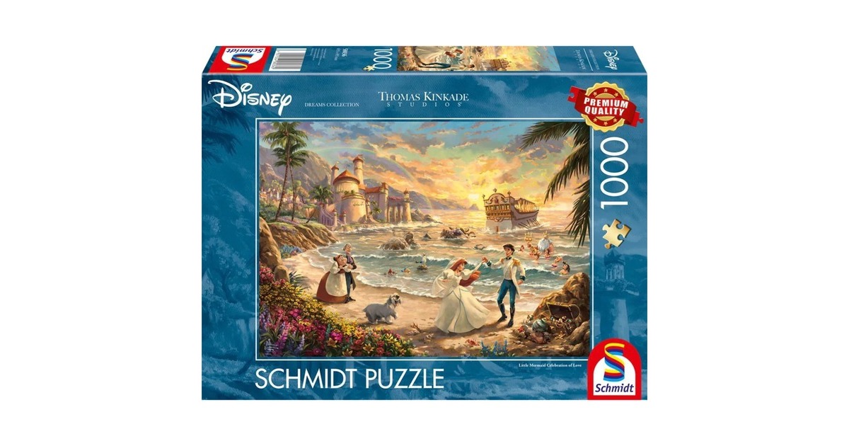 Schmidt Spiele Thomas Kinkade Studios: Disney Dreams Collection - The Little Mermaid Celebration of Love, Puzzle(1000 Teile)