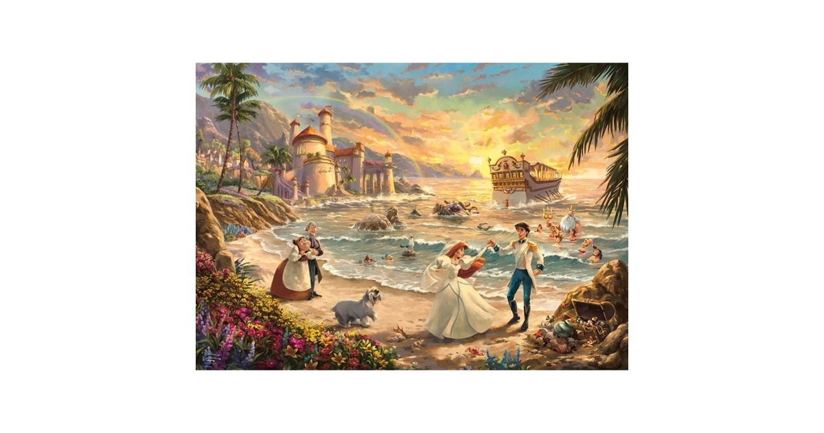 Schmidt Spiele Thomas Kinkade Studios: Disney Dreams Collection - The Little Mermaid Celebration of Love, Puzzle(1000 Teile)