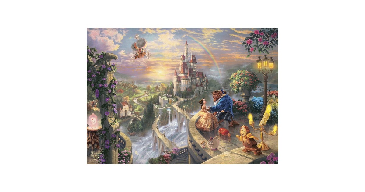Schmidt Spiele Thomas Kinkade Studios: Disney - Beauty and the Beast in der Nostalgie Metalldose, Puzzle(500 Teile)