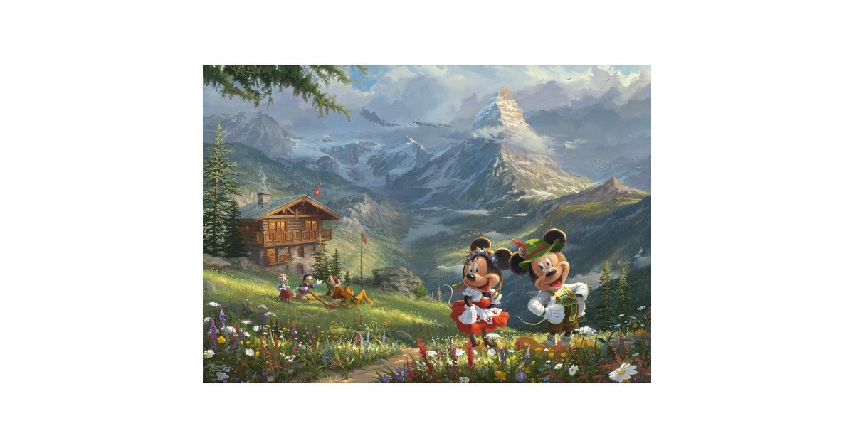 Schmidt Spiele Thomas Kinkade Studios: Disney - Mickey & Minnie in den Alpen, Puzzle(1000 Teile)