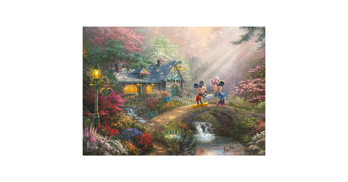 Schmidt Spiele Thomas Kinkade Studios: Mickey & Minnie in der Nostalgie Metalldose, Puzzle(500 Teile)