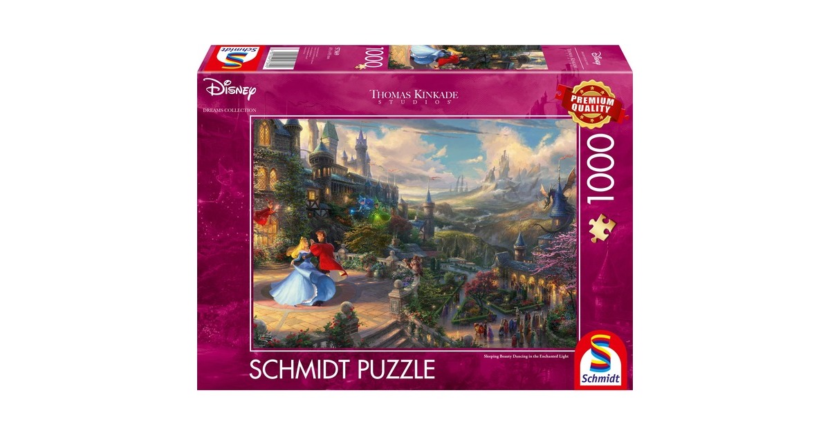 Schmidt Spiele Thomas Kinkade Studios: Sleeping Beauty Dancing in the Enchanted Light, Puzzle(Disney Dreams Collections)