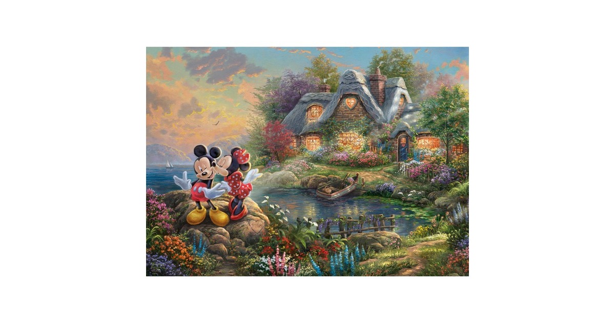 Schmidt Spiele Thomas Kinkade: Painter of Light - Disney, Sweethearts Mickey & Minnie, Puzzle(1000 Teile)