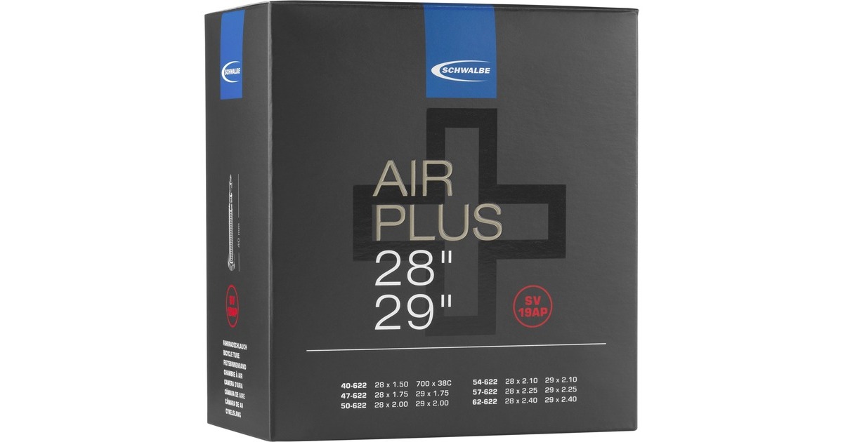 Schwalbe Fahrradschlauch Nr. 19AP, AIR PLUS, 40/62 - 622(Sclaverandventil (SV/FV) 40mm)